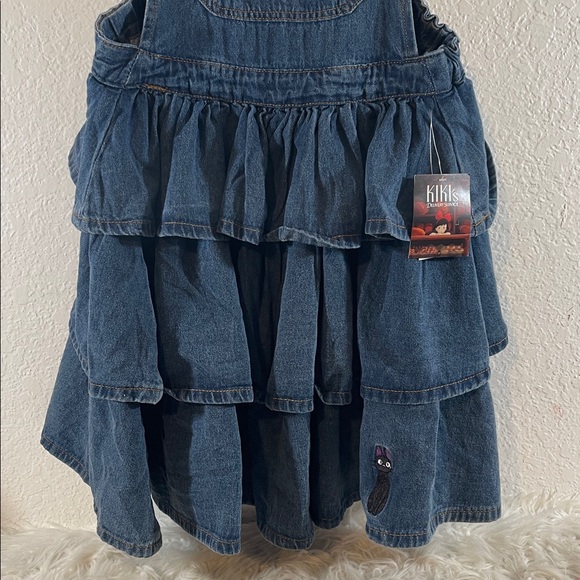Studio Ghibli Kiki's Delivery Service Jiji Bow Denim Skirtall Size Medium NEW - Picture 4 of 14